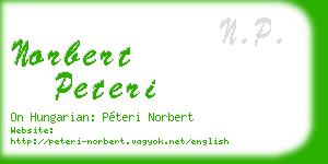norbert peteri business card
